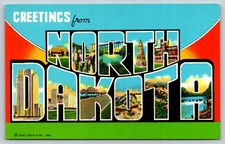 Large Letter Greetings From North Dakota Postcard picture