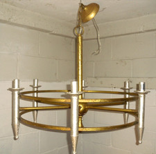 Vintage Metal Chandelier 6-Light Ceiling Fixture 29