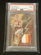 2022 Select Travis Kelce /10 GOLD Prizm Relics 3-color patch PSA 9 Chiefs 🔥 picture