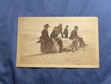 Antique 1890s Boudoir Photo Victorian Family Beach Rowboat New Haven CT Bradley picture