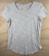 Lululemon Love Crew T-Shirt Women 8 Heathered Gray Pima Cotton Relaxed Fit Tee picture