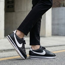 Nike Cortez Basic Leather Black White DM4044-001 Men's Casual Shoes NIB picture