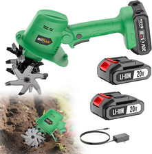 20V Cordless Tiller Cultivator for Gardening, Electric Garden Tiller with 2 x picture