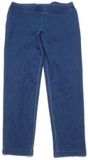 PureJill J.Jill Womens Large Indigo Slim Leg Pull On Blue Knit Denim Pants picture