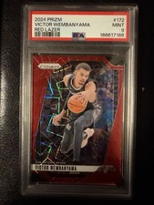24-25 Panini Prizm Victor Wembanyama #172 Red Lazer Prizm, serial numbered 29/35 picture