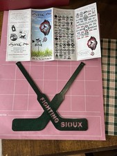 Rare UND North Dakota Fighting Sioux Hockey Goalie Sticks Metal Sign 10
