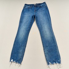 J. Crew Slim Boyfriend Jeans Women's 26 Tall Broken-In Stretch Raw Hem 30