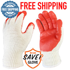300 pairs of SAVER Red Work Gloves HEAVY DUTY Palm coated Multi Purpose Gloves picture