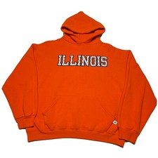 Vintage 90s Russell Athletic Sweatshirt Mens Medium Orange Illinois Streetwear picture