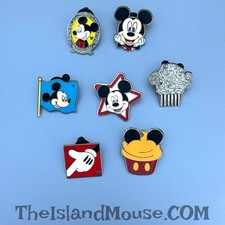 Disney Mickey Mouse Trading Pins Set Assorted Mickey Head & Character 7 Pin Set picture