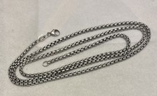 Retired James Avery Sterling Silver 925 24” Box Link Chain Necklace 17.7g picture