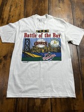 Vintage 1989 WORLD SERIES Battle Of The Bay Giants Vs A’s T Shirt Size Large picture