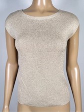 Talbots Women’s NWT Size Petite P Cap Sleeve Metallic Cotton Blend Sweater picture