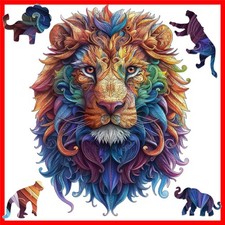 500-Piece Eco-Friendly Lion Wooden Jigsaw Puzzle - Unique Shape Family Fun picture