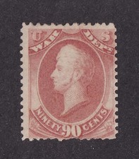 MATT'S STAMPS US SCOTT #O93 WAR DEPARTMENT 90-CENT OFFICIAL ISSUE, MH CV$225 picture