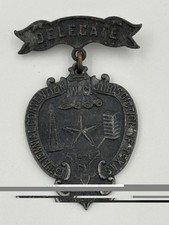 Antique 1921 Bicentennial Houston Texas W.C. Masonic Convention Medal Badge picture