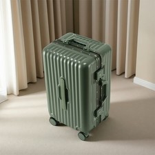 20/24 Inch Luggage Set Non Zip Style Aluminum Frame Suitcase (Green) picture