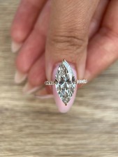 IGI 4.3Ct Marquise Lab Grown Diamond EF/VS1 Wedding Women's Ring 14K Yellow Gold picture