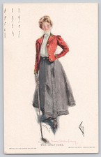 Howard Chandler Christy THE GOLF GIRL Artist Signed Postcard c1907 PMC picture