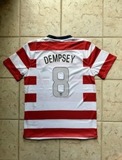 Large Red White Striped US Soccer Jersey  “Waldo” Edition  –  #8 Dempsey picture