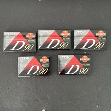 Lot of 5 TDK D90 Standard Audio Cassette IECI/Type 1 New in Package picture