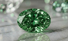 5 Ct Oval Cut Green Lab Grown Diamond Loose Stone VVS1 Certified Rare Gem picture