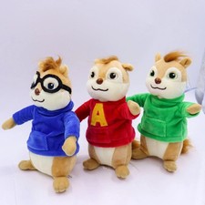 3Pcs Alvin and the Chipmunks Plush Toys Set Cute 20CM Stuffed Gift picture