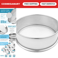 Stainless Steel Flour Sifter - Fine Mesh Sieve, 16.5