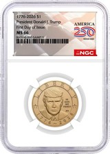 1776-2026 $1 Semiquincentennial Donald J. Trump NGC MS66 First Day of Issue picture