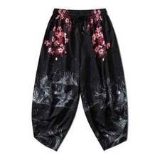 Niepce Pink Flowers Japanese Streetwear Lightweight Harem Pants picture