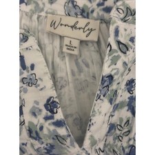 Wonderly Tiered Maxi Dress Womens L Blue Floral V-Neck Cotton NEW w/ out  tag picture