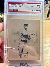 1939 Play Ball #49 ~ EDDIE MILLER ~ PSA-8 / TOT POP = 15; Only 1 Higher picture