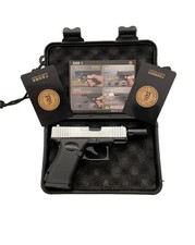 Gun Shaped Lighter METAL Fine Quality W/ Case & Barrel Attachment Black picture