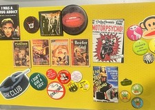 Massive 56 Item Vintage Pop Culture Monster Magnets & Pins picture