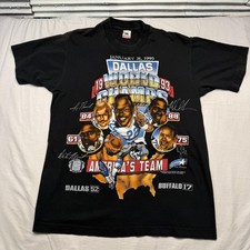 Vintage Dallas Cowboys Shirt Mens Large Black NFL Football Fruit Of The Loom picture