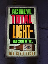Old Style Light Beer - Achieve Total Light-Osity - Early 1990s Bar Light - Works picture