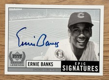 ERNIE BANKS 1999 UPPER DECK EPIC  AUTOGRAPH CARD CHICAGO CUBS picture