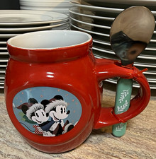 Disney Mickey Mouse Minnie Mouse Red Mug w/ Spoon 2021 Disney Franchise picture