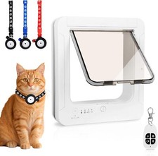 Smart Cat Door Pet Door 3 RFID Collar Sensor Keys Automatic Opening Cat Door picture