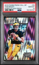 TOM BRADY 2016 Panini Prizm Coll. Draft Picks #95 PURPLE Flash PRIZM /99  PSA 10 picture