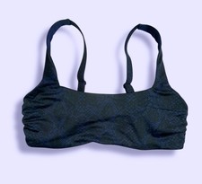 Athleta 34B/C Snake Bra Cup Sized Bikini Top 530978 Dress Blue Black Underlined picture