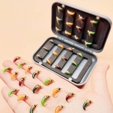 24Pcs/Box Fly Fishing Flies Brass Head Scud Nymph Lures Artificial Insect Baits picture