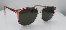 Vintage Monet MT-28 Red Translucent Oval Sunglasses Hong Kong FRAMES ONLY picture