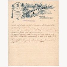 C19th Italian Illustrated Letterhead Bill | Umbrella Co. Trade History Ephemera picture