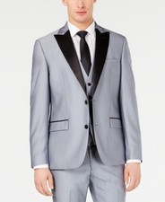 Ryan Seacrest Distinction Men's Slim-Fit Stretch Tuxedo Jacket (38S, Silver) picture