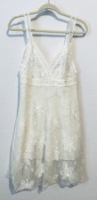 POL Anthropologie Dress Womens Medium White Crochet Sleeveless Romantic Flirty picture