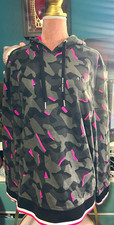 Armani Exchange A|X Mens Pullover Hoodie M Gray/Black/Pink Camo Logo picture