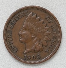 1908 (P) Indian Head Cent 1c Coin /J45 picture