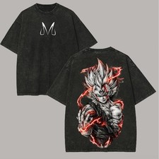 DBZ Majin Vegeta Printed Unisex T-Shirt Anime Graphic Cotton Tee picture