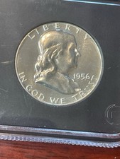 1956 Proof Franklin Silver Half Dollar 50c PCS Stamps & Coins Slab 90% Silver picture